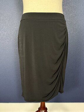 Lane Bryant Black Ruched Side Stretch Pencil Skirt | Size 14/16
